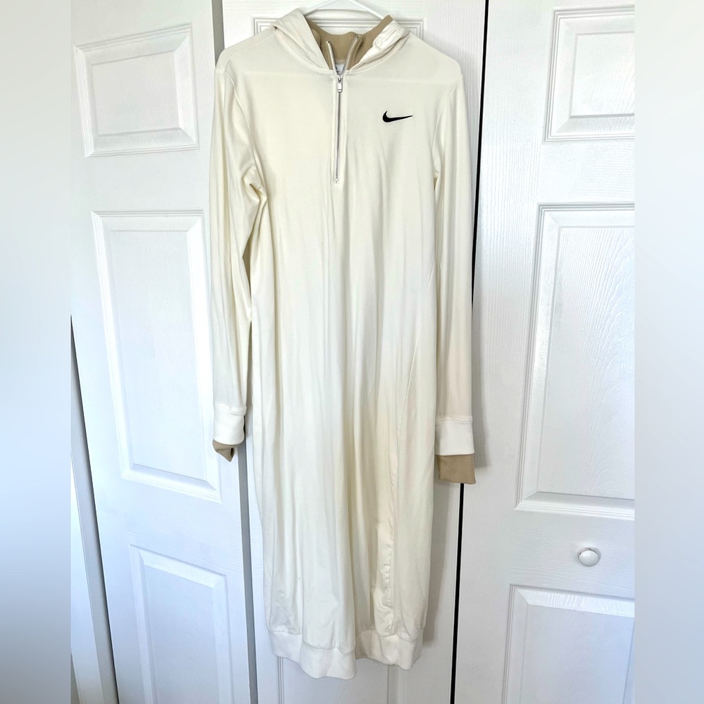 Nike Cotton Cream Maxi hoodie dress Size L